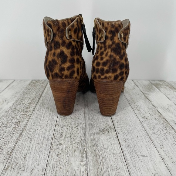 Boden Hoxton Leopard Calf Hair Ankle Boots Tan Black EU 40 - Picture 5 of 11